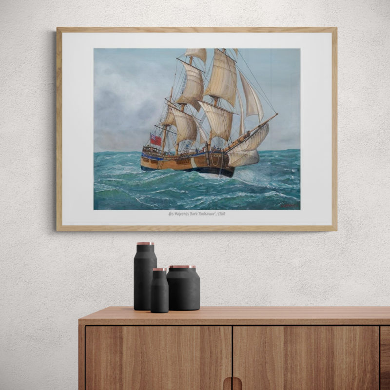 His Majestys Bark Endeavour 1769 Art Print By Roly Hermans - Image 3