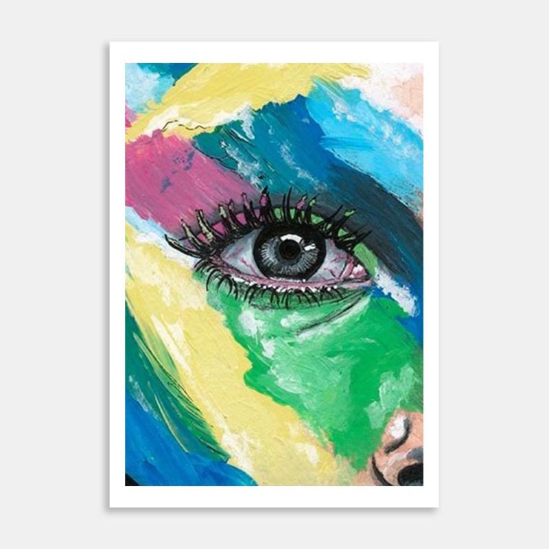 Primary Painted Face Art Print By Jodi McAuley