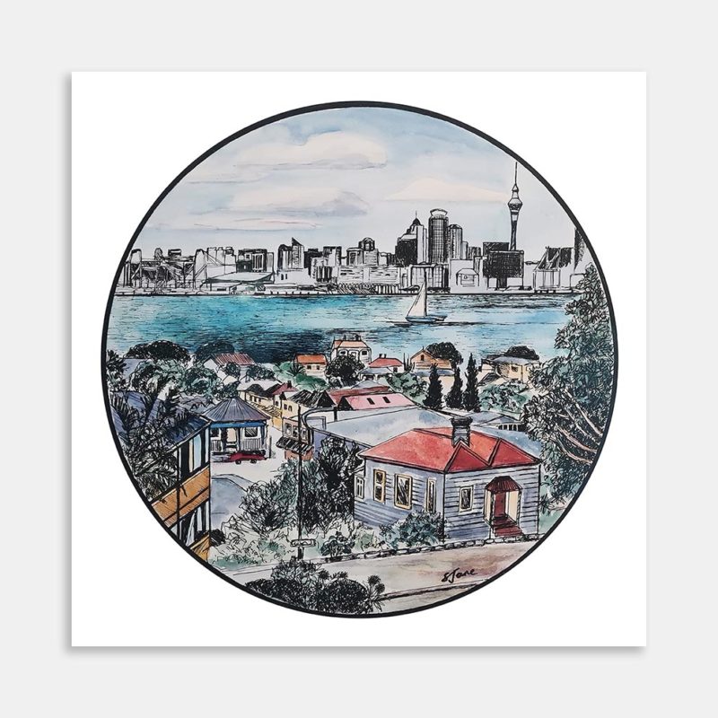 View Of Auckland Harbour Bridge Art Print By Sarah-Jane Smith