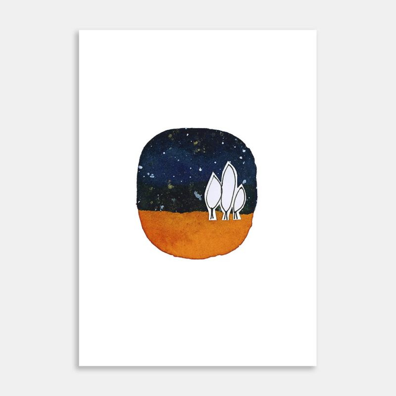 Starry Landscape Art Print By Jo Jago