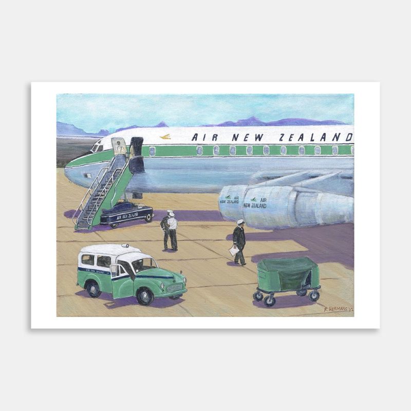DC8 At Auckland Airport Art Print By Roly Hermans