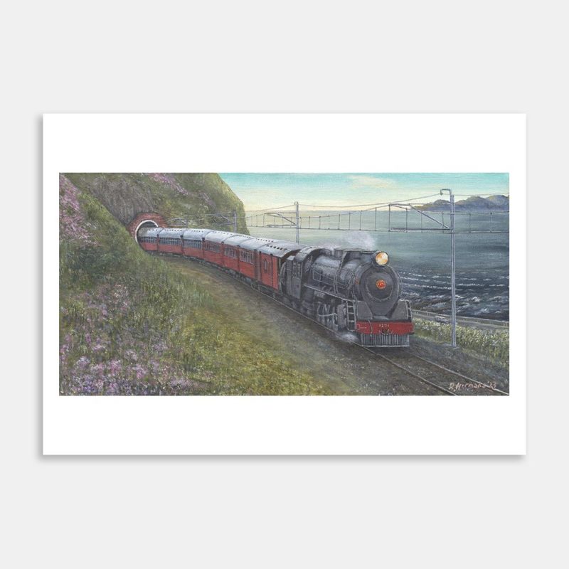 Restored Ja Locomotive Near Paekakariki Art Print By Roly Hermans