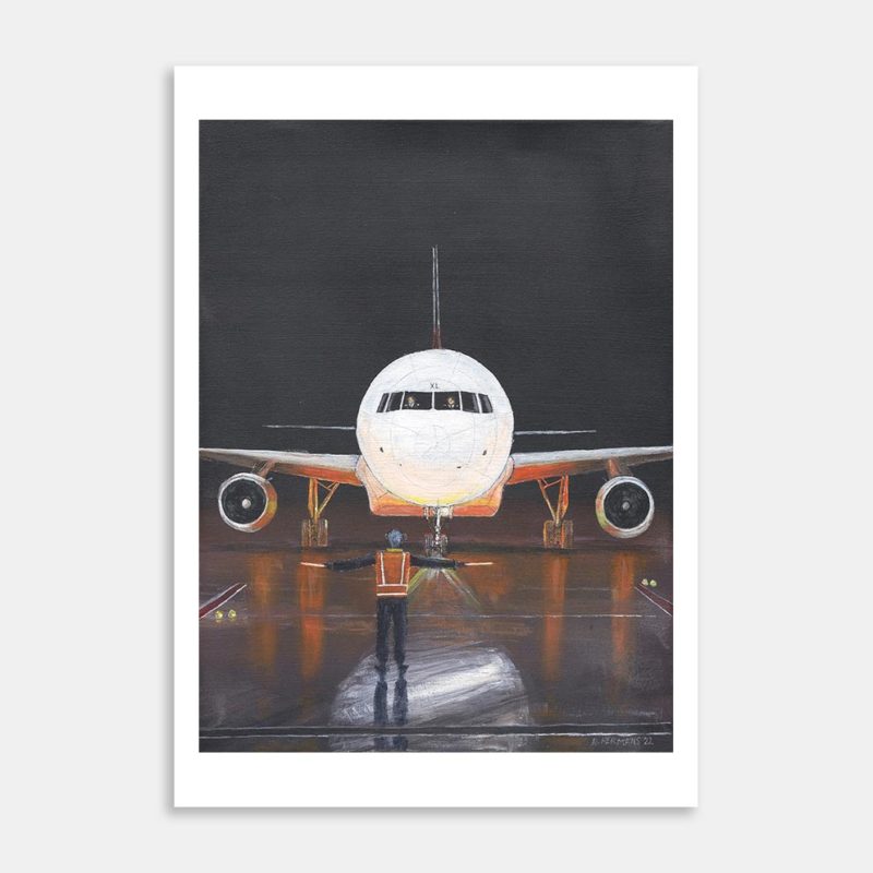 Airbus Night Arrival Art Print By Roly Hermans