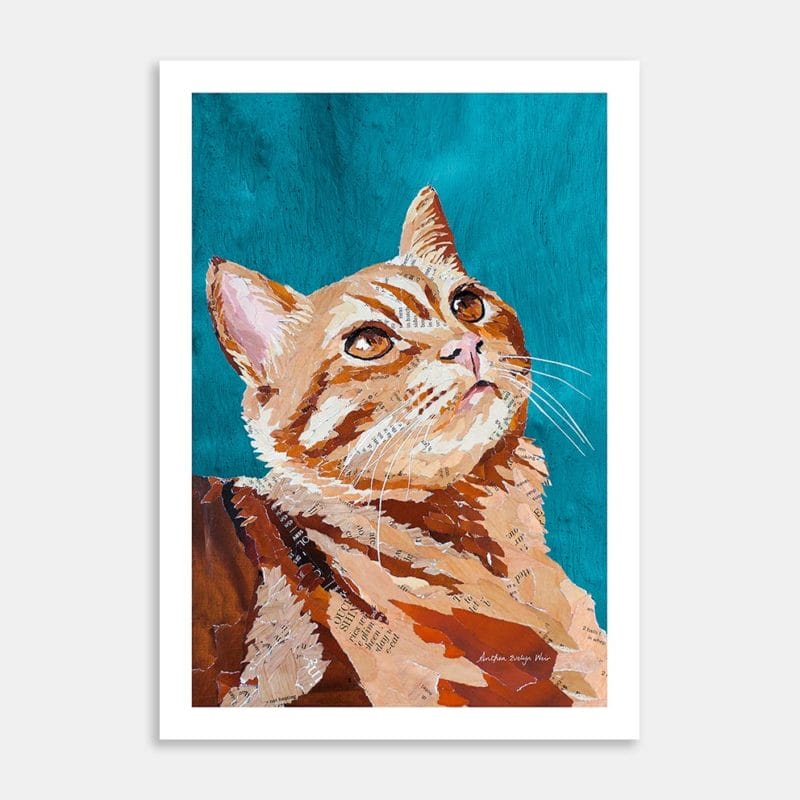 Ginger Gem Cat Art Print by Anthea Weir