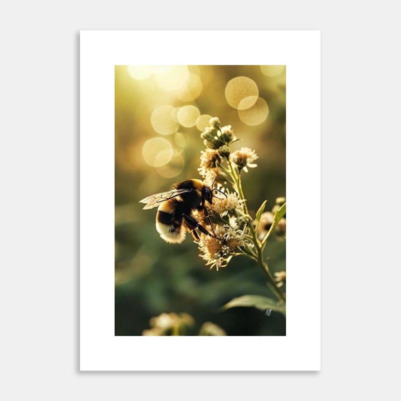 Meadow Bee Blossoms Art Print by Hiriwā Digital Art