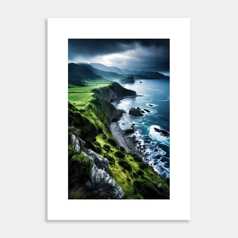 Rain Kissed Coast Art Print by Hiriwā Digital Art