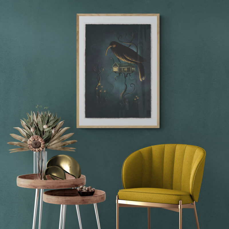 NZ Huia Limited Edition Art Print By Emily Walker - Image 3