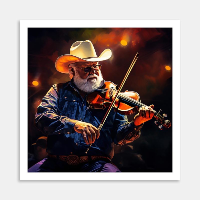 Charlie Daniels Art Print By Candace Pettus