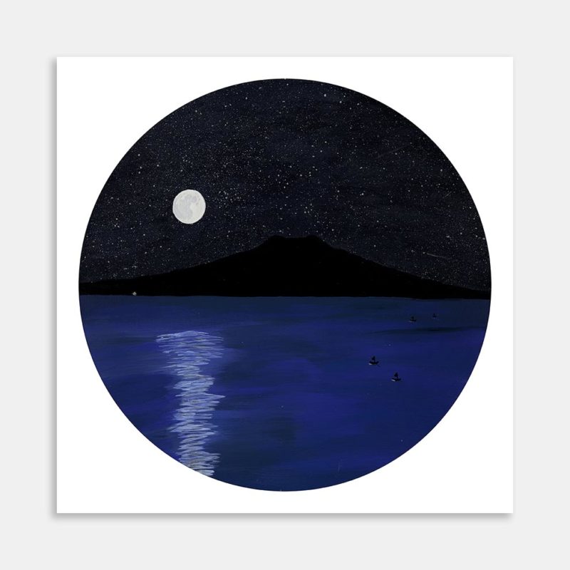 Rangitoto in Moonlight Art Print By Madi Mackay