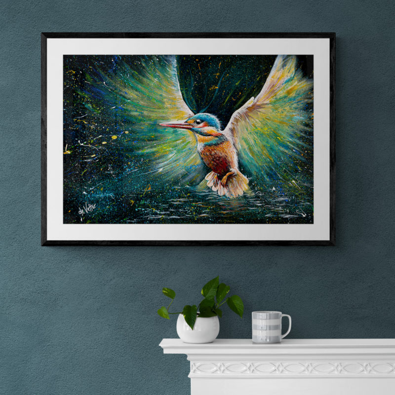 Kingfisher in Flight Art Print By Mike de Vetter - Image 2