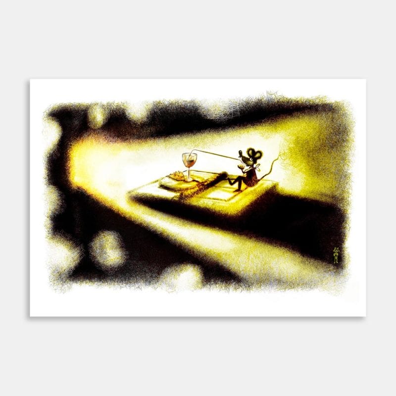 Wine And Cheese Evening Art Print By Michael Rollo Mirfin