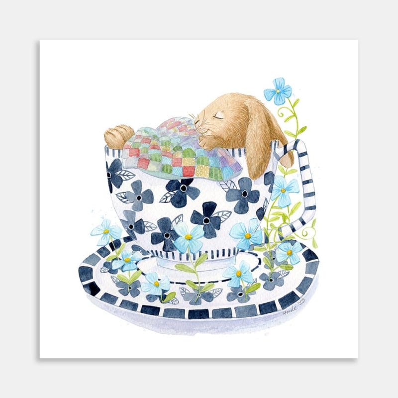 CupofBunny Art Print By Deborah Hinde