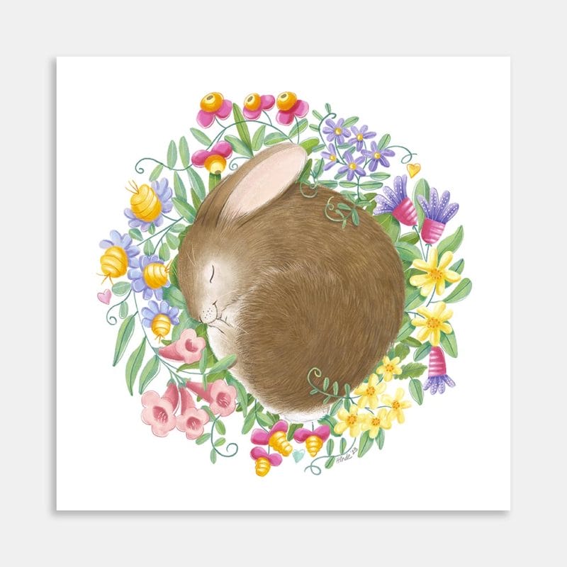 SnuggleBunny Art Print By Deborah Hinde