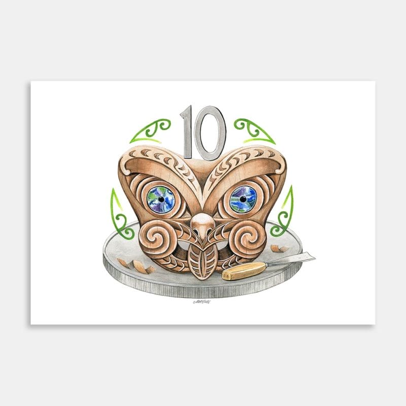 NZ Treasures 10 Cent Coin Art Print By Matt Coates