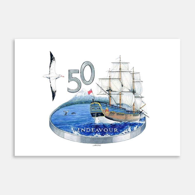 NZ Treasures 50 Cent Coin Art Print By Matt Coates