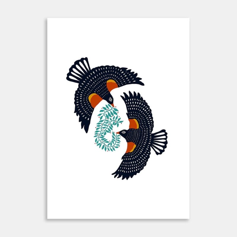 Red Winged Black Birds Art Print By Jazz Danis