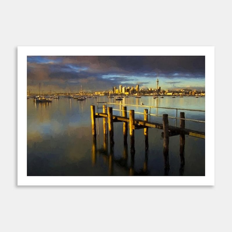 Auckland Skyline Art Print By Orlando Allan