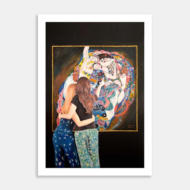 Watching Klimt The Maiden Art Print By Escha van den Bogerd