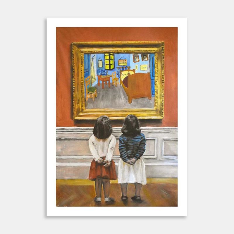 Watching Van Gogh Bedroom Art Print By Escha van den Bogerd