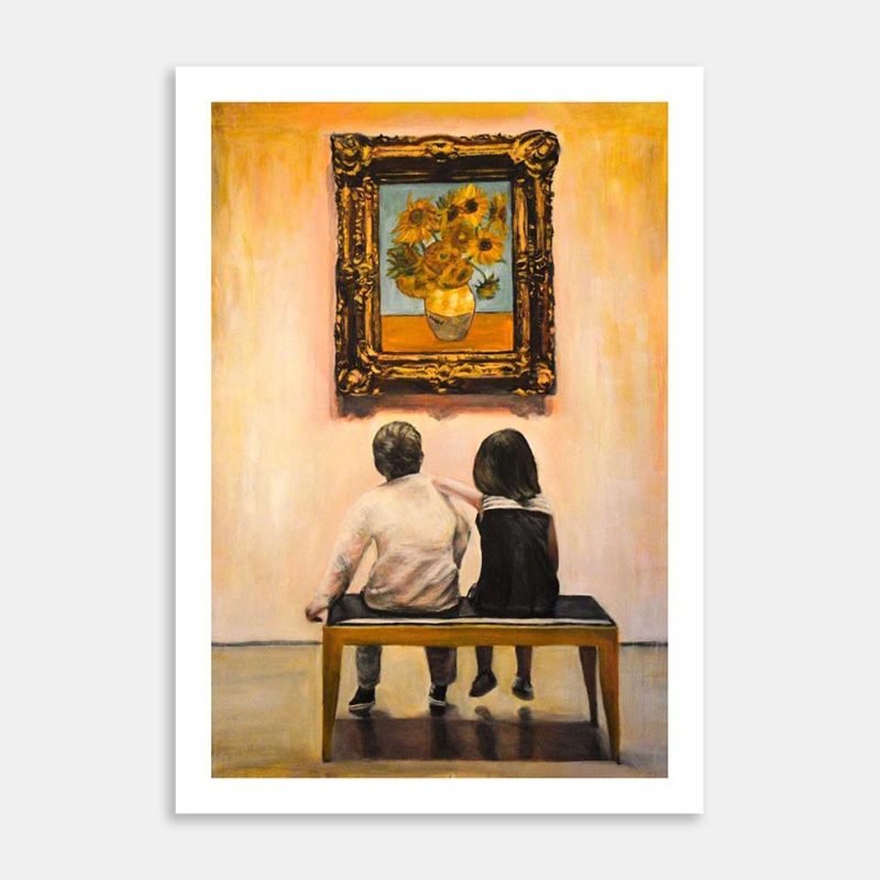 Watching van Gogh Daffodills Art Print By Escha van den Bogerd