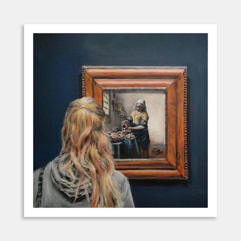 Watching Vermeer Art Print By Escha van den Bogerd