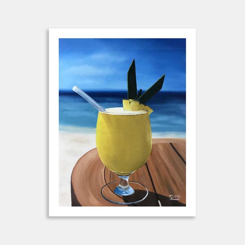 Pineapple Cocktail Art Print By Damian Jacobs