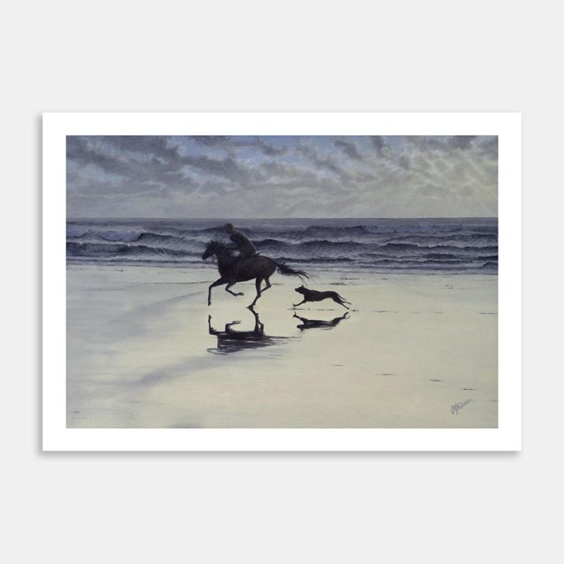 A Man A Horse And His Dog Art Print By Carol Tarboton