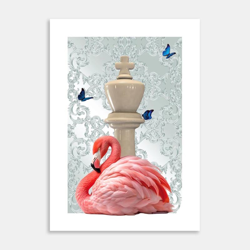 White King to Flamingo Art Print By Sue Skellern