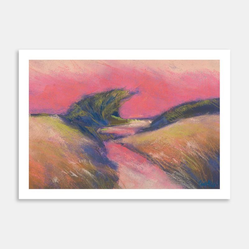 Evening Walk - Beach Path Art Print By Gill Allen