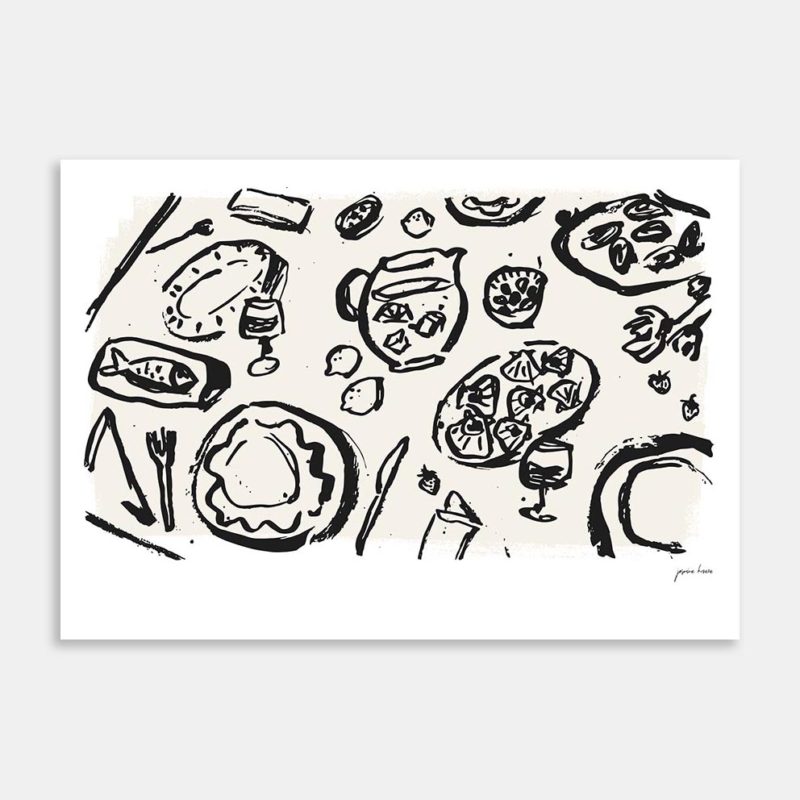 Sips of Sangria Black Art Print By Jasmine Kroeze
