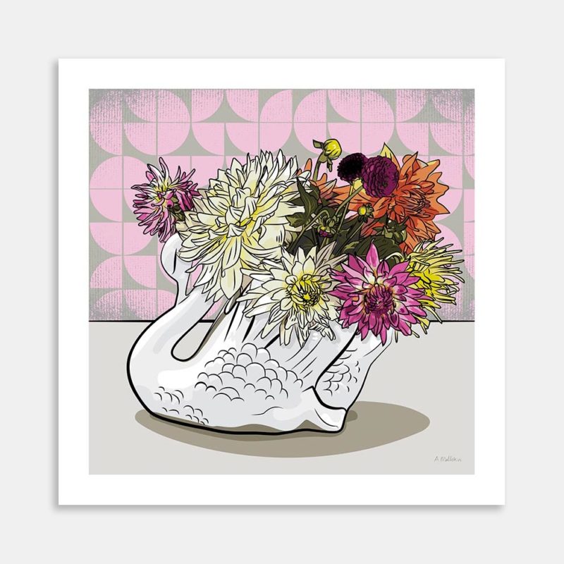 Crowned Dahlia Art Print By Anna Mollekin