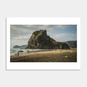 Piha Lion Rock Art Print By Jeff Michaels