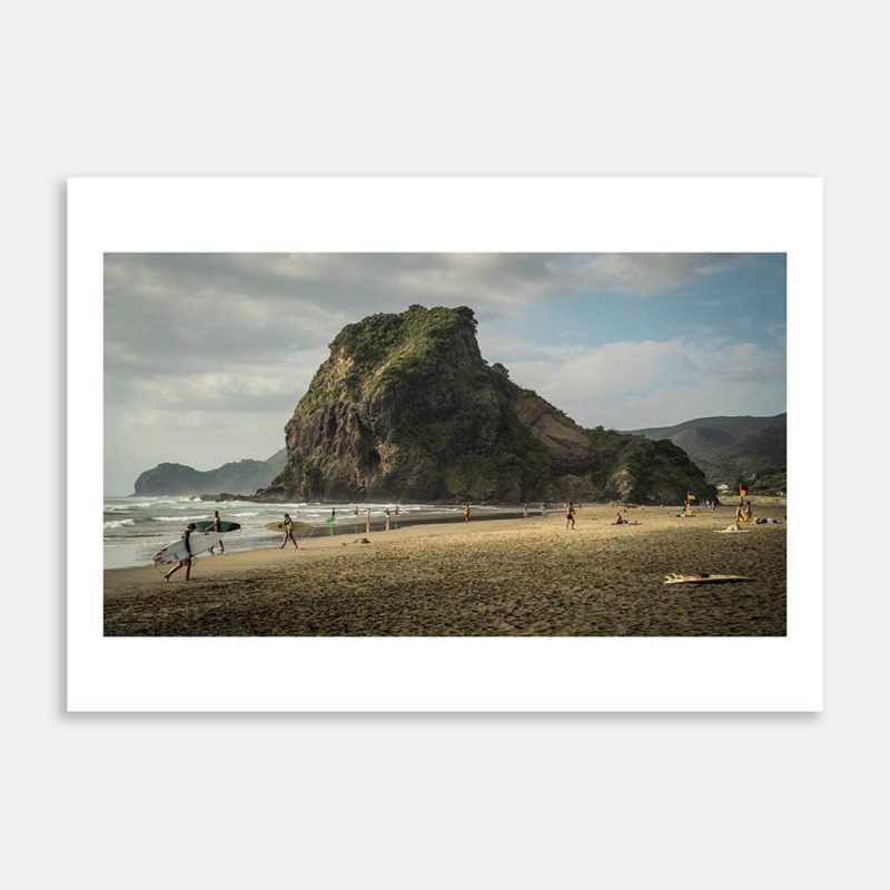 Piha Lion Rock Art Print By Jeff Michaels