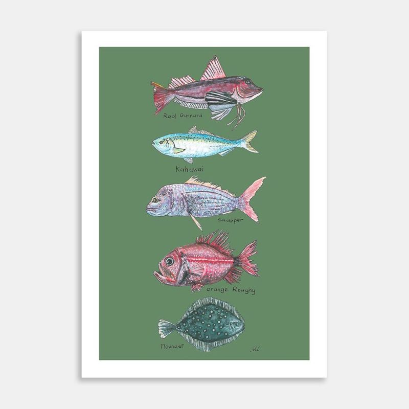 NZ Native Fish Art Print By Lesh Creates