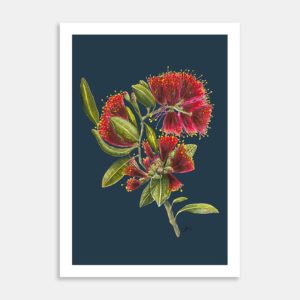 Pohutukawa Portrait Art Print By Lesh Creates