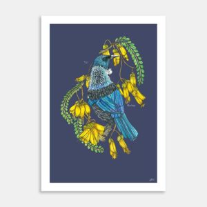 Tui Kowhai Art Print By Lesh Creates