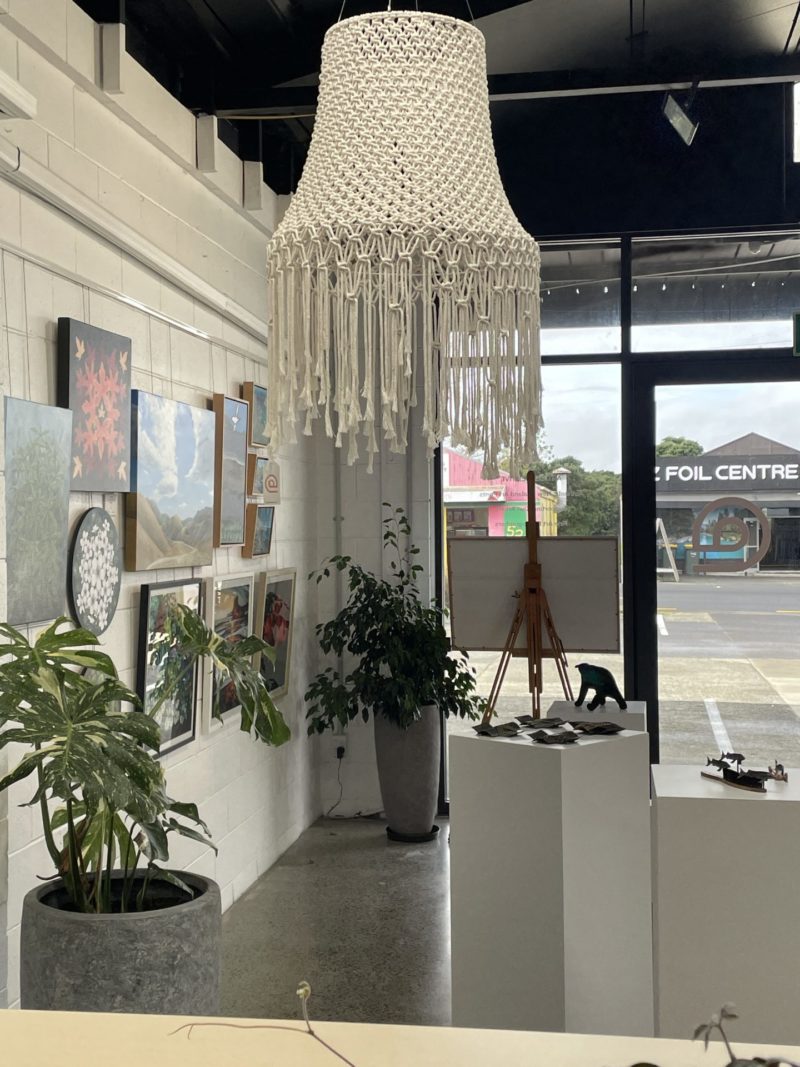Jellyfish Macrame Lamp Shade Original Artwork By Julie Payne - Image 2