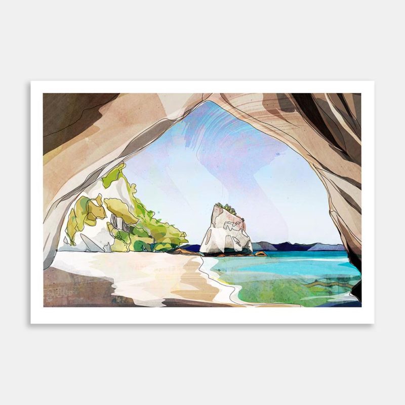 Cathedral Cove Art Print By Katherine Crosse