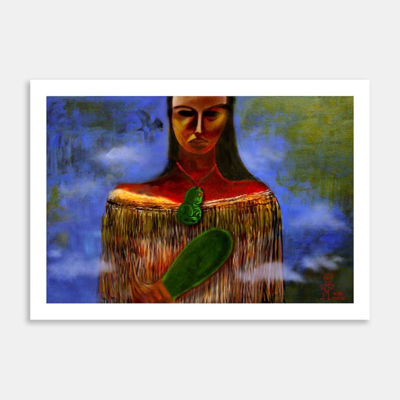 Maori Woman With Mere Art Print By Michael Rollo Mirfin