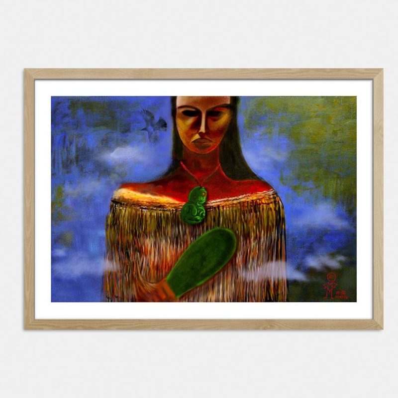 Maori Woman With Mere Art Print By Michael Rollo Mirfin - Image 3