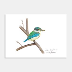 Cute Kingfisher Art Print By Christina Maassen