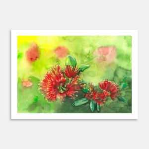 Pohutukawa Christmas Art Print By Christina Maassen