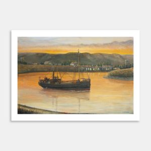 MV Foxton Departing Foxton Wharf 1939 Art Print By Roly Hermans