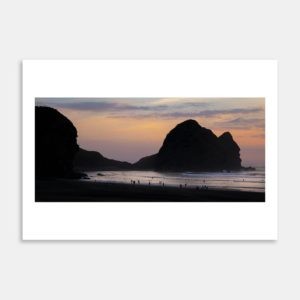 Piha Silhouette Art Print By Jeff Michaels