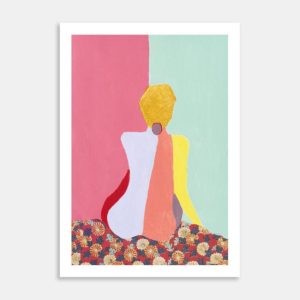 Lady Red Flowers Art Print By Kirsten Boardman