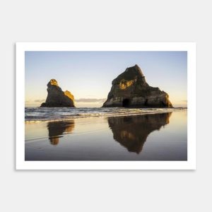 Wharariki Beach Sunrise Archways Art Print By Carl Nehore