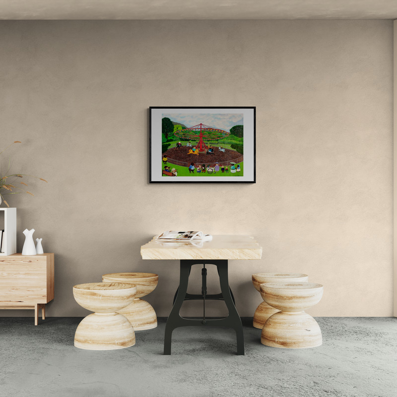 Black framed in a room